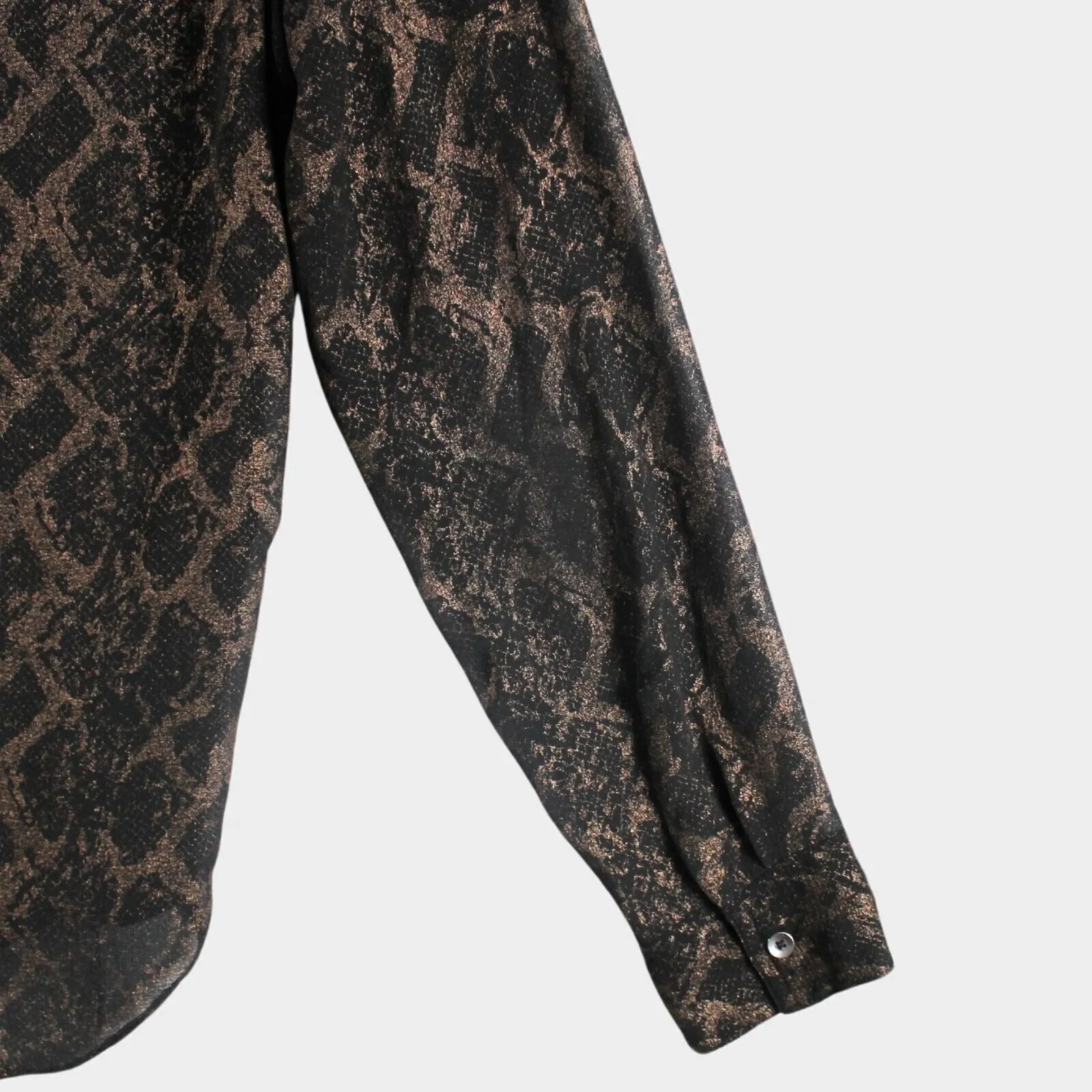 Rock &‎ Republic Blouse Med Snake Animal Print Sheer Mob Wife Career Whimsigoth - Image 7