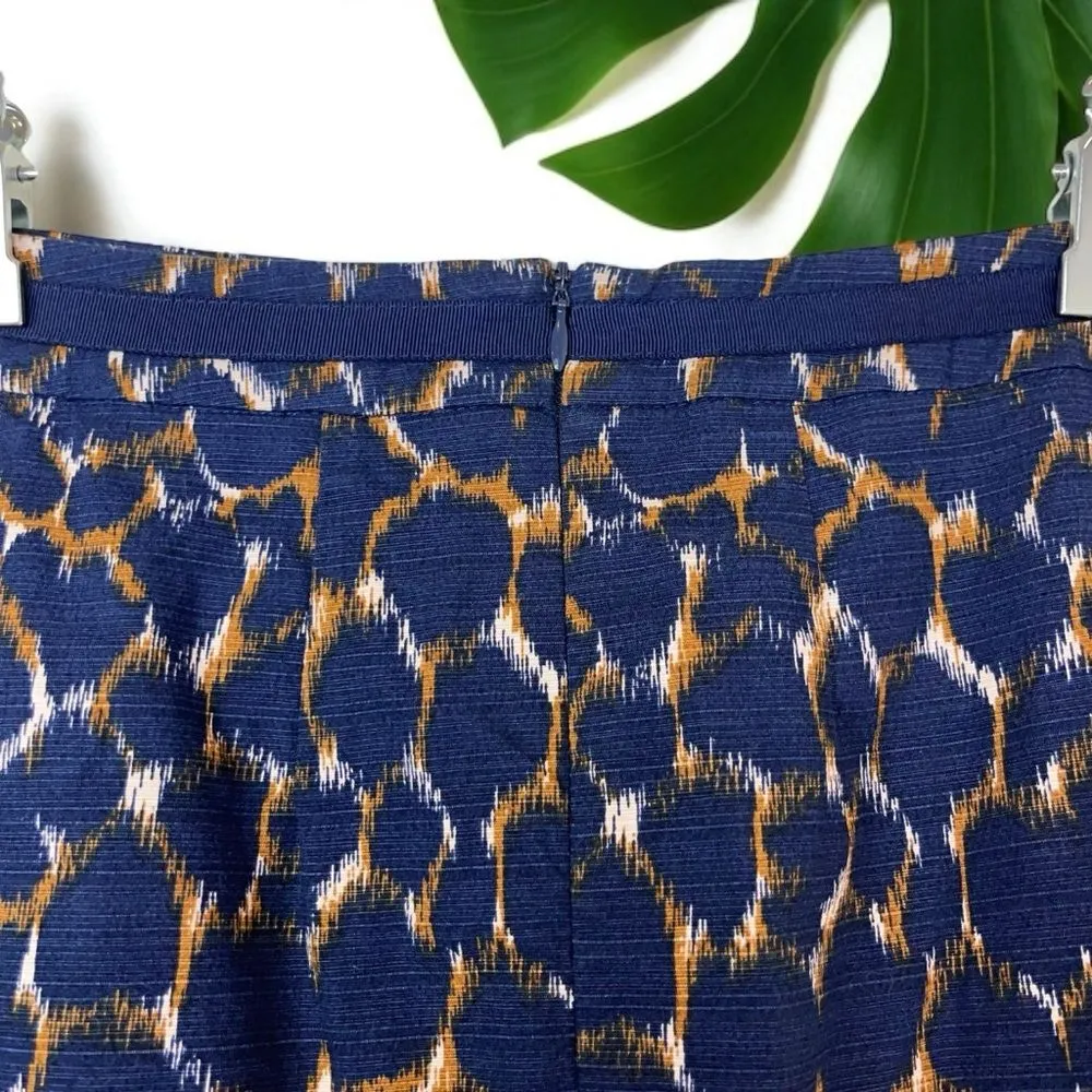 Boden Martha Ikat Animal Print Pencil Skirt in Navy - Image 8