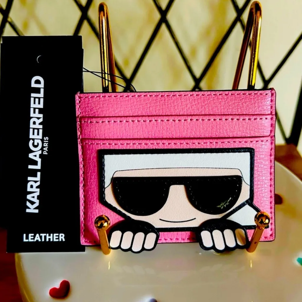 Karl Lagerfeld Leather Card Case
Karl Lagerfeld Pink  with Cartoon Design NWT - Image 5