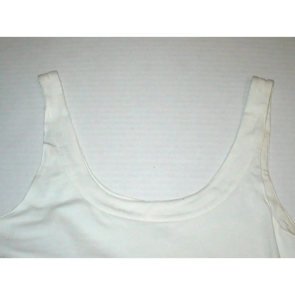 NWT New Designer Natori Top Tank M White Shelf Bra Sleeveless Womens Layering Size M - Image 4