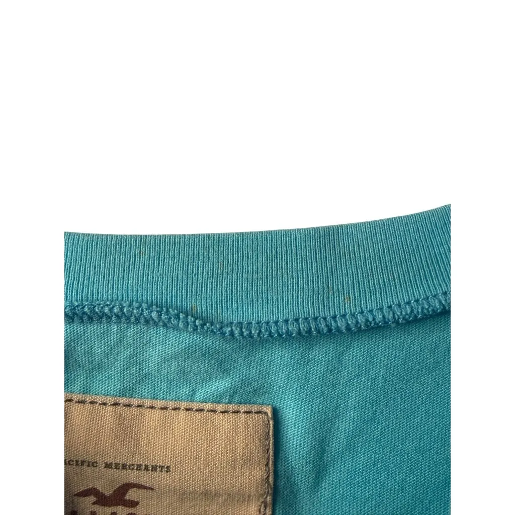 VTG Hollister Y2K Women What Tan Lines? Funny Humor Graphic Tee Blue Pink XS 00s - Image 5