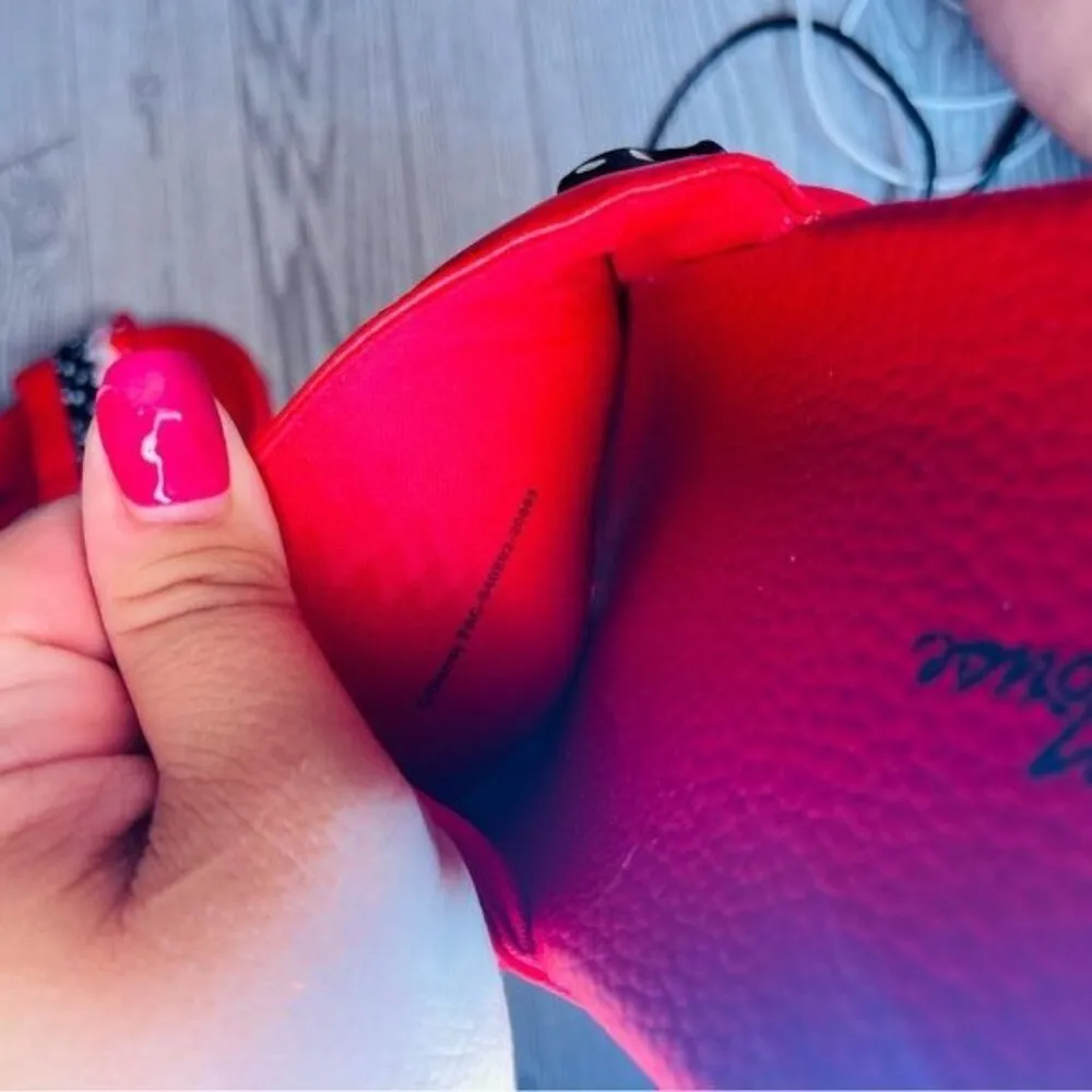 Disney Minnie Mouse cloth ruffle sandal flats size 8/9 shoes red black - Image 6