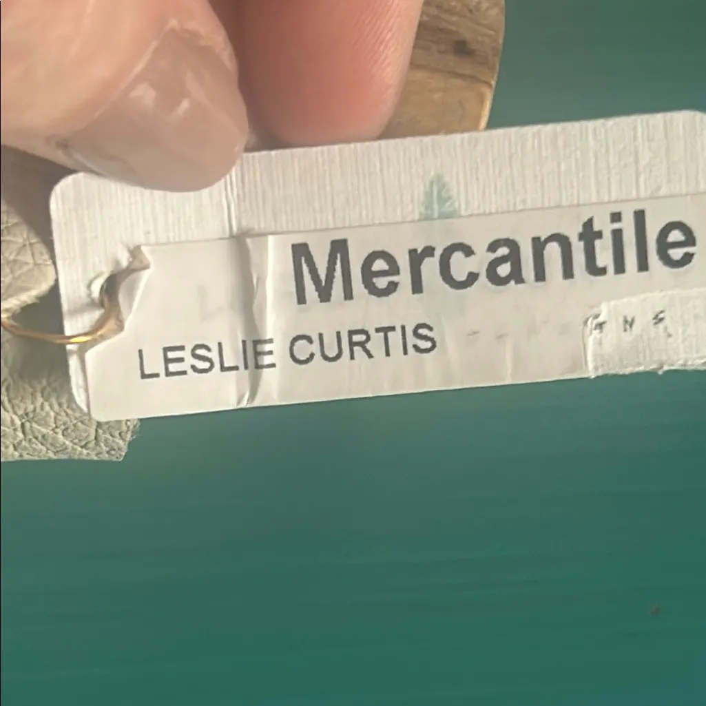 New Leslie Curtis Artisan Leather Cuff Bracelet Amazonite Centerpiece Pearl Green - Image 5