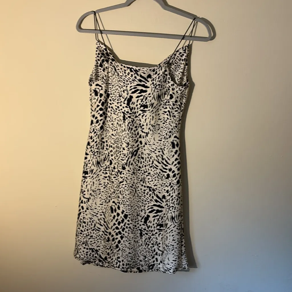 Timing Black and White Mini Slip Dress - Image 3
