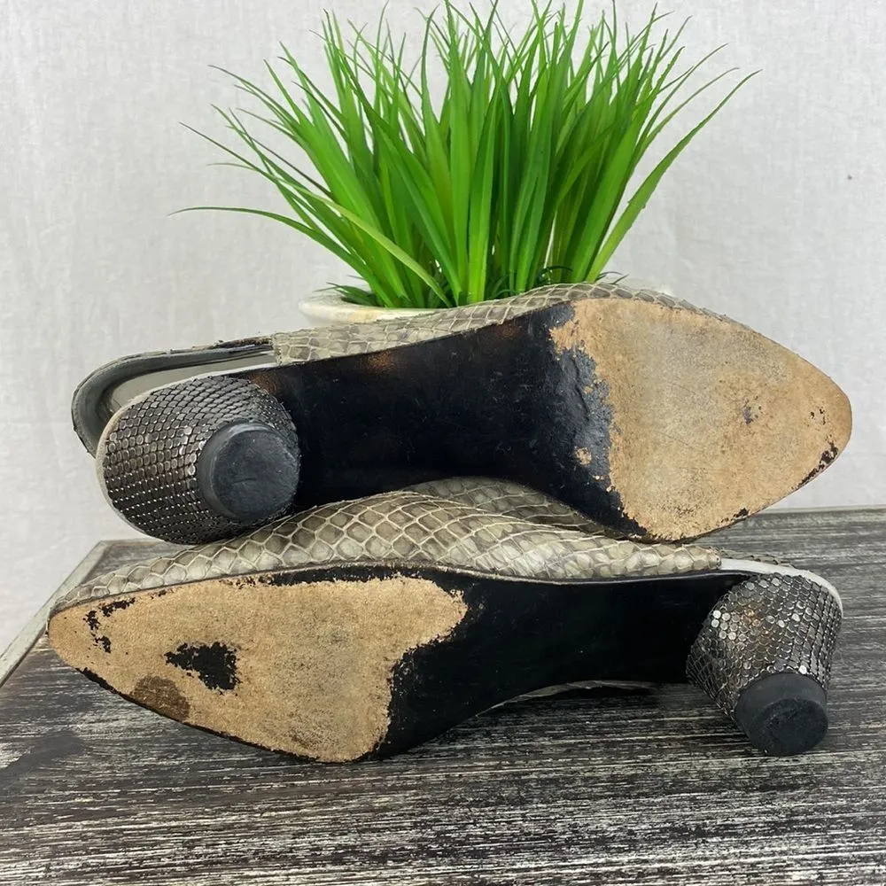 Valentino Tan & Gray Slingback heel Shoes 7.5 - Image 11