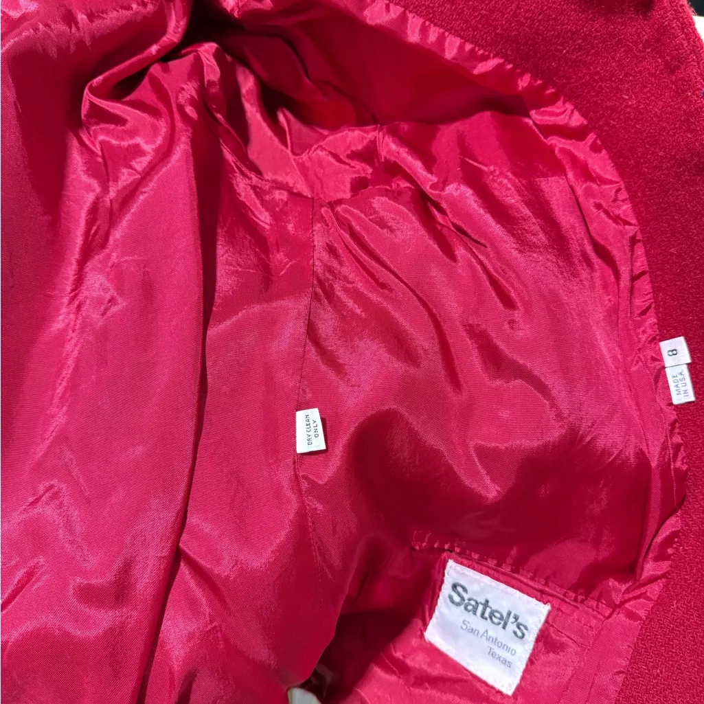 Chic Red Women's Blazer Size 8 - Image 4