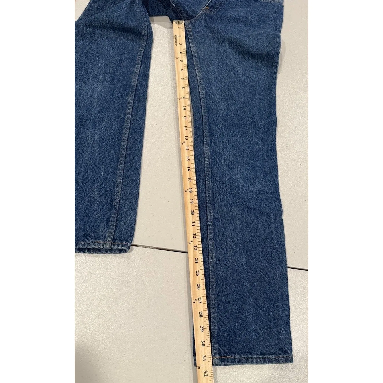 Vintage Levis Jeans 70s White Label Womens 24" Two Horse White Tab Straight Leg - Image 5