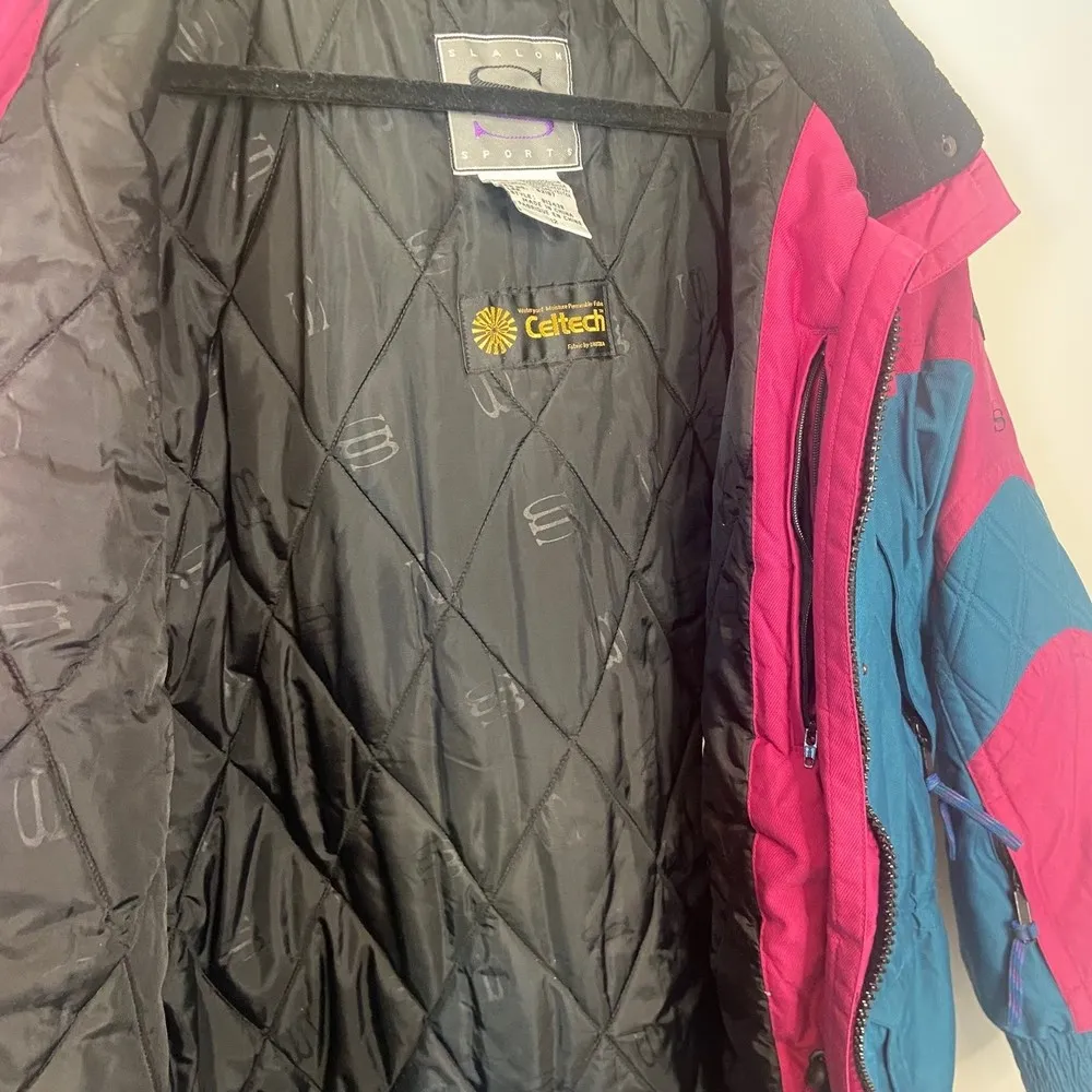 Slalom Sport Blue Purple Ski Snow Jacket Size Large - Image 5