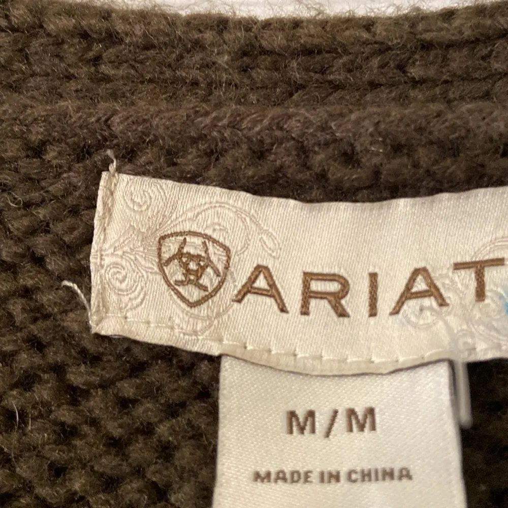 Ariat Women's  size M Faux Fur Open Front
Western Vest Brown - Image 3