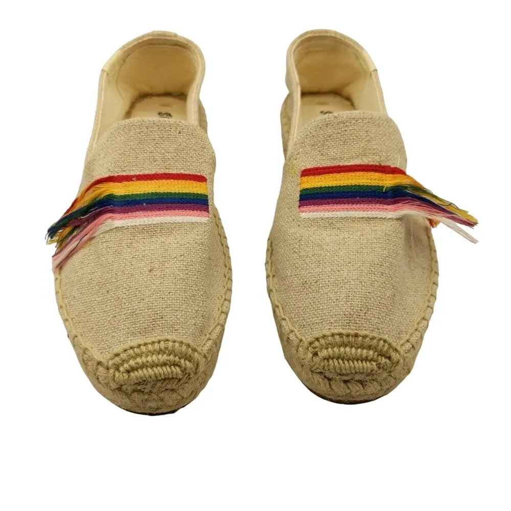 Soludos Pride Espadrille Smoking Flat Slippers Rainbow Slip On 7 New - Image 4