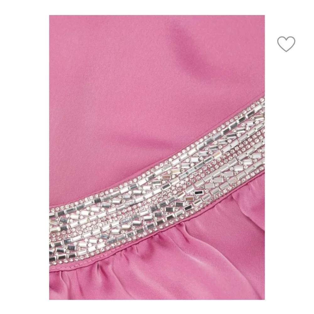 Ramy Brook PinkNEW Crystal Y2K Embellished One-shoulder Satin Top Sz S MSRP $345 - Image 6