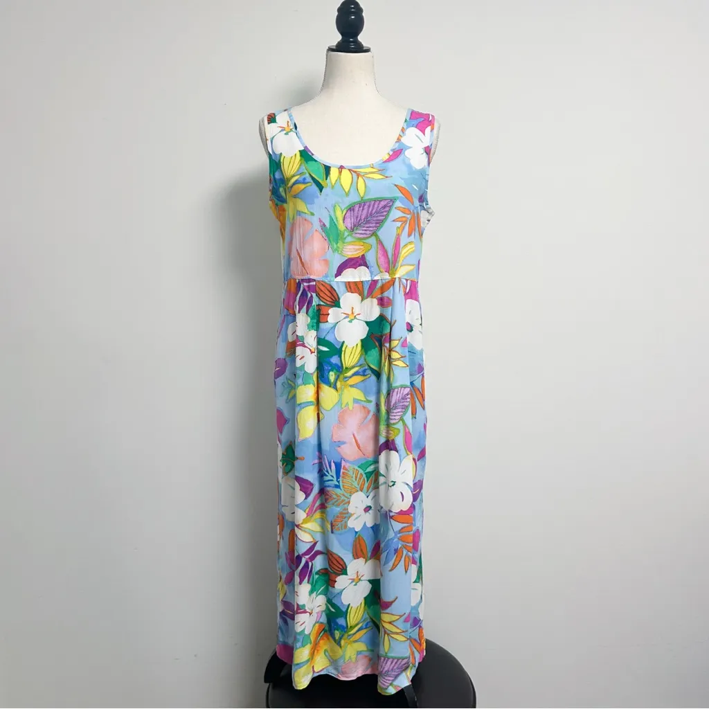 Jams World Vintage Luau Short Sleeve Button Shirt Maxi Dress Set Small Medium - Image 2