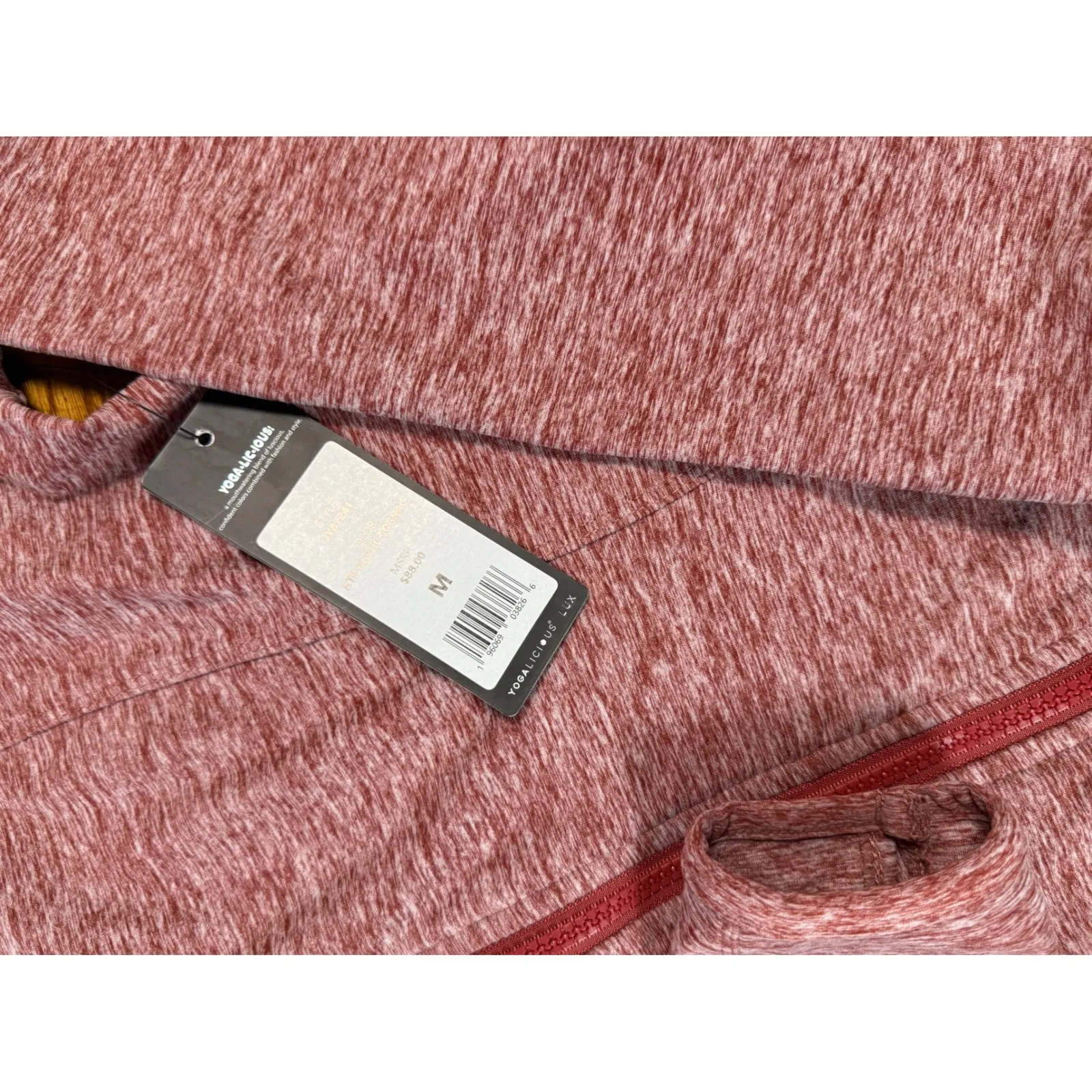 Yogalicious LUX Womens‎ Medium HTR Rustic Cognac Full Zip Athletic Jacket - Image 3