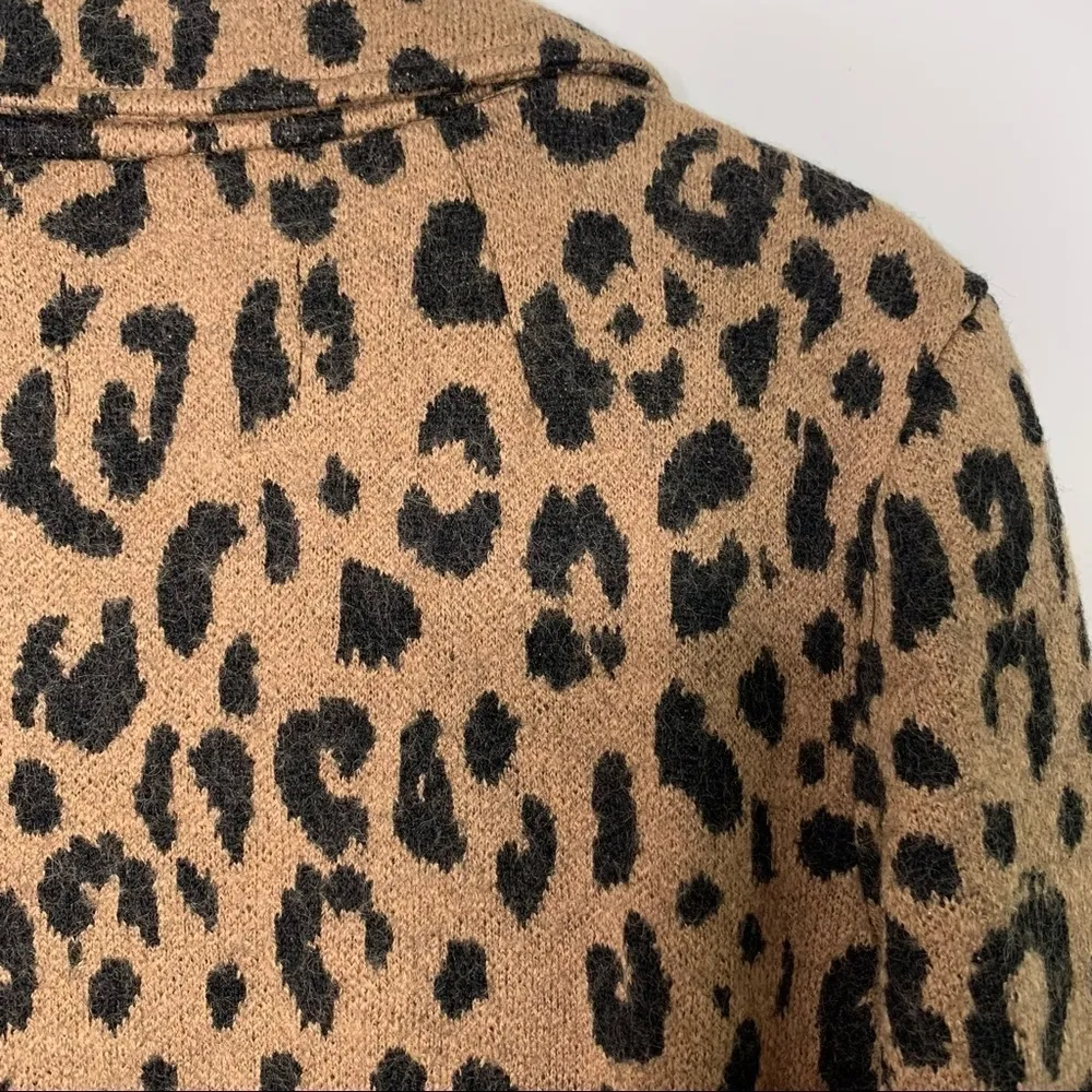 Rachel Zoe Leopard Wool Blend Two Button Cardigan Size Small - Image 7