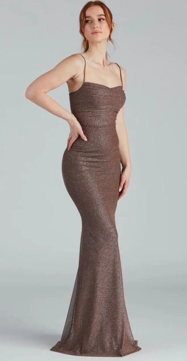 Windsor Addison Glitter Mesh Formal Dress - Image 4