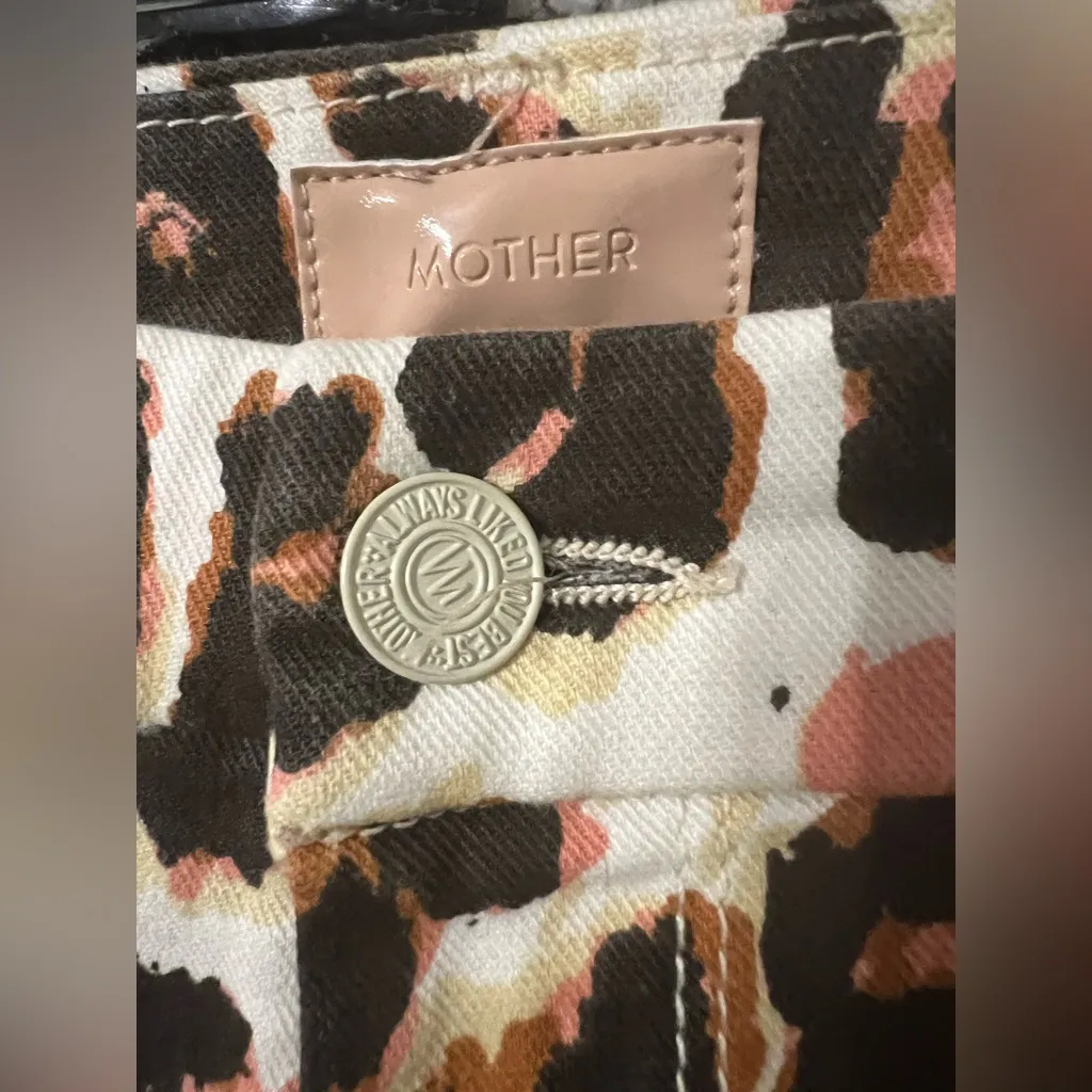 MOTHER Denim High Waisted Looke Ankle Fray In Touch Of The Tiger Size 27 Brown - Image 6