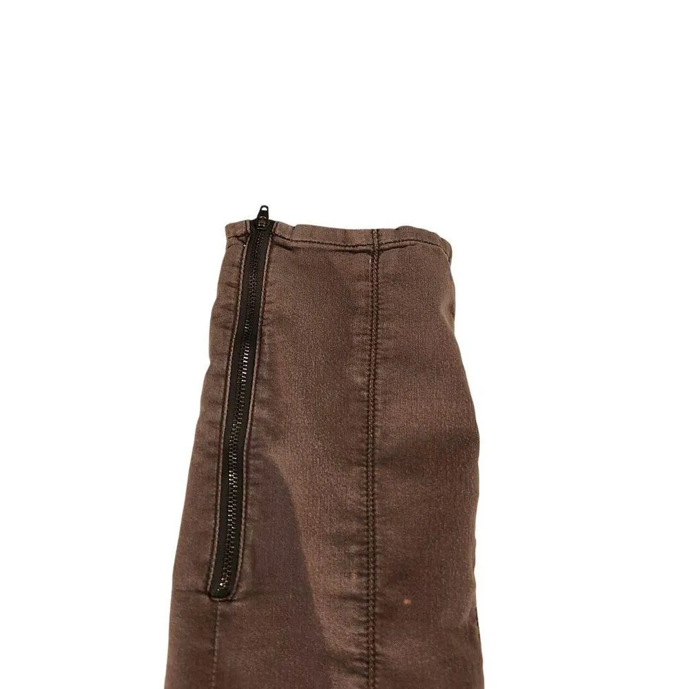 Y2K 7 For All Mankind Slim Fit Pants Ankle Zip Retro Skinny Leg Brown Size 29 - Image 11