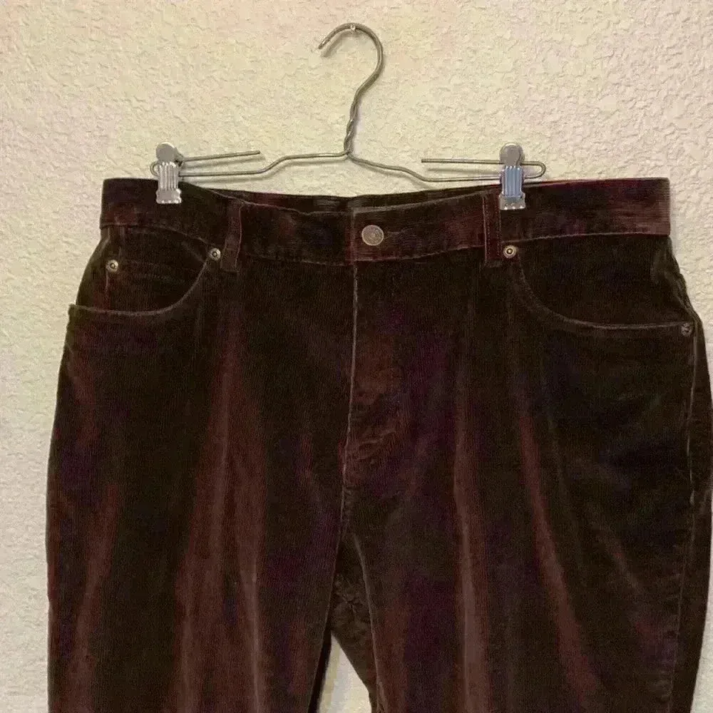 Eddie Bauer brown corduroy pant sz 14 fall winter dressy cozy comfy preppy 90s - Image 2