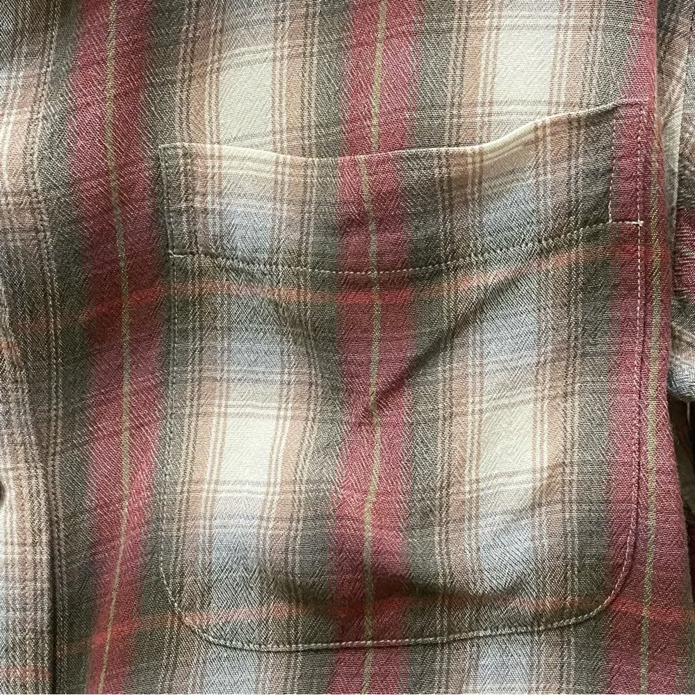 Vintage LAUREN Ralph Lauren Rayon/Wool Blend Plaid Button Down Shirt Size M Tan Size M - Image 6