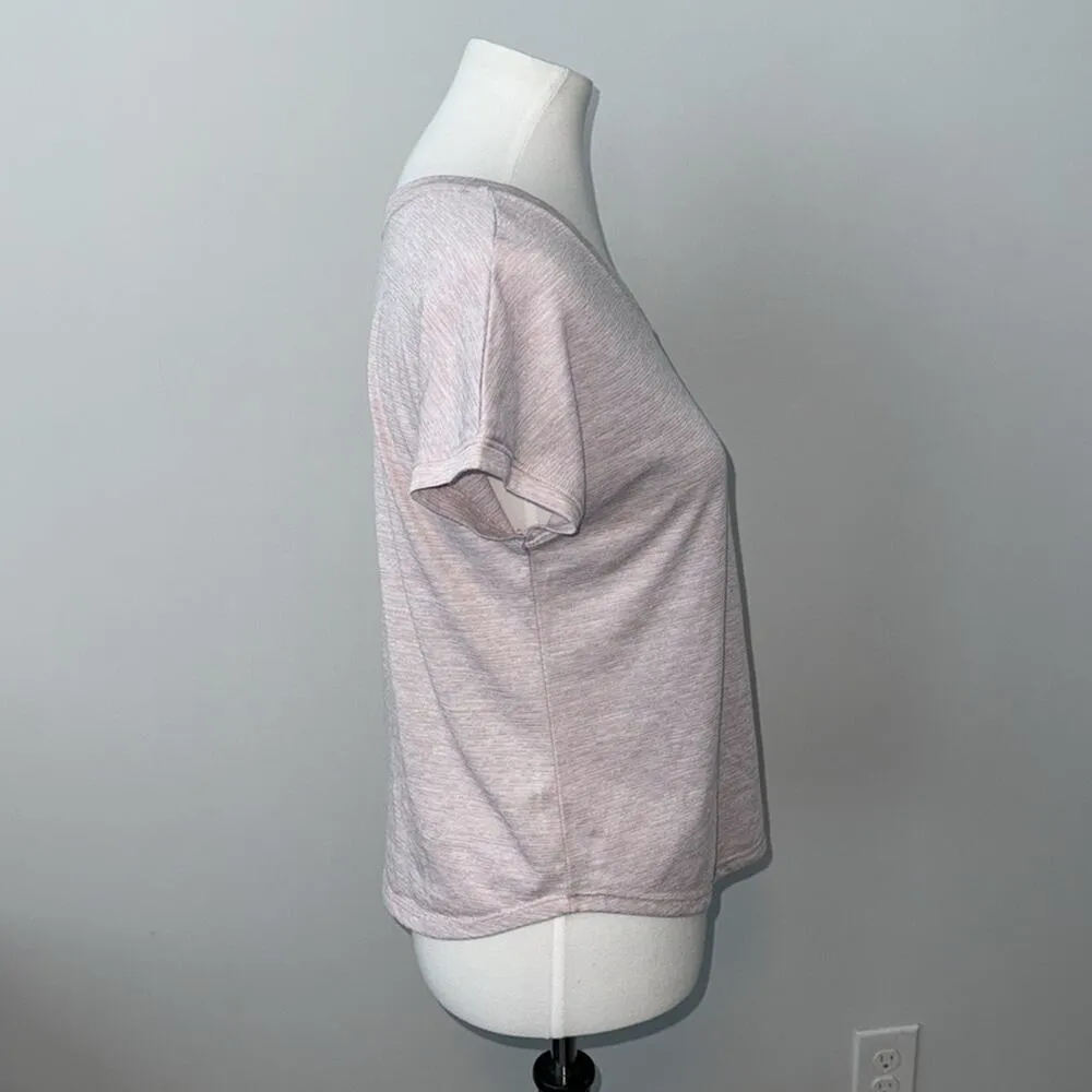 Columbia V-Neck Lightweight Short Sleeve Light Pink Knit Tee Shirt Womens XS - Image 6