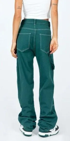 Princess Polly Copeland Jeans Green - Image 2