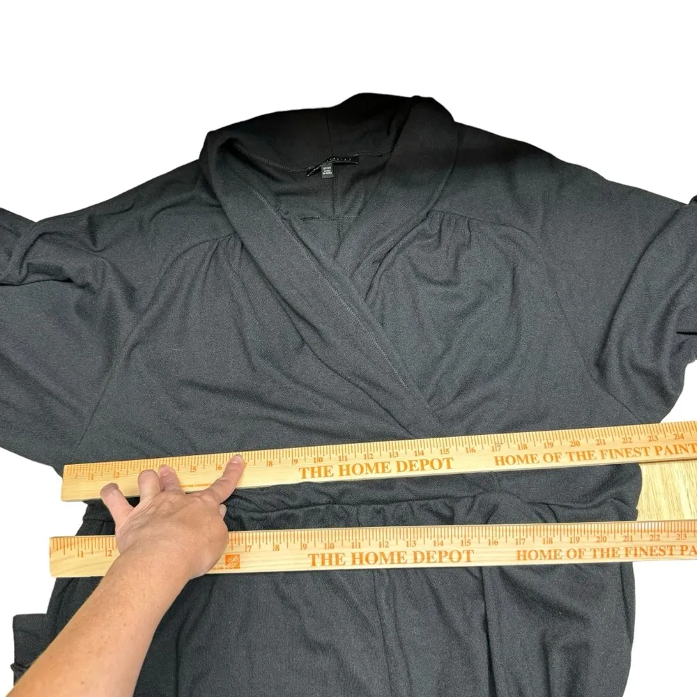 Eloquii Jumpsuit Women’s 22/24 Black Faux Wrap Shawl Neck Belted Long Sleeve - Image 11