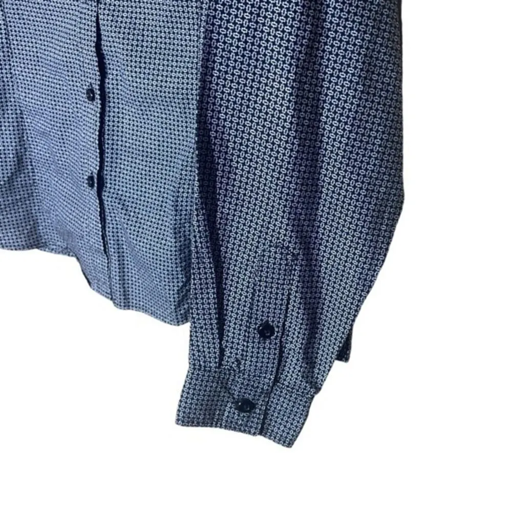 Panhandle Long‎ Sleeve Button Up Western Shirt Black White Large - Image 5