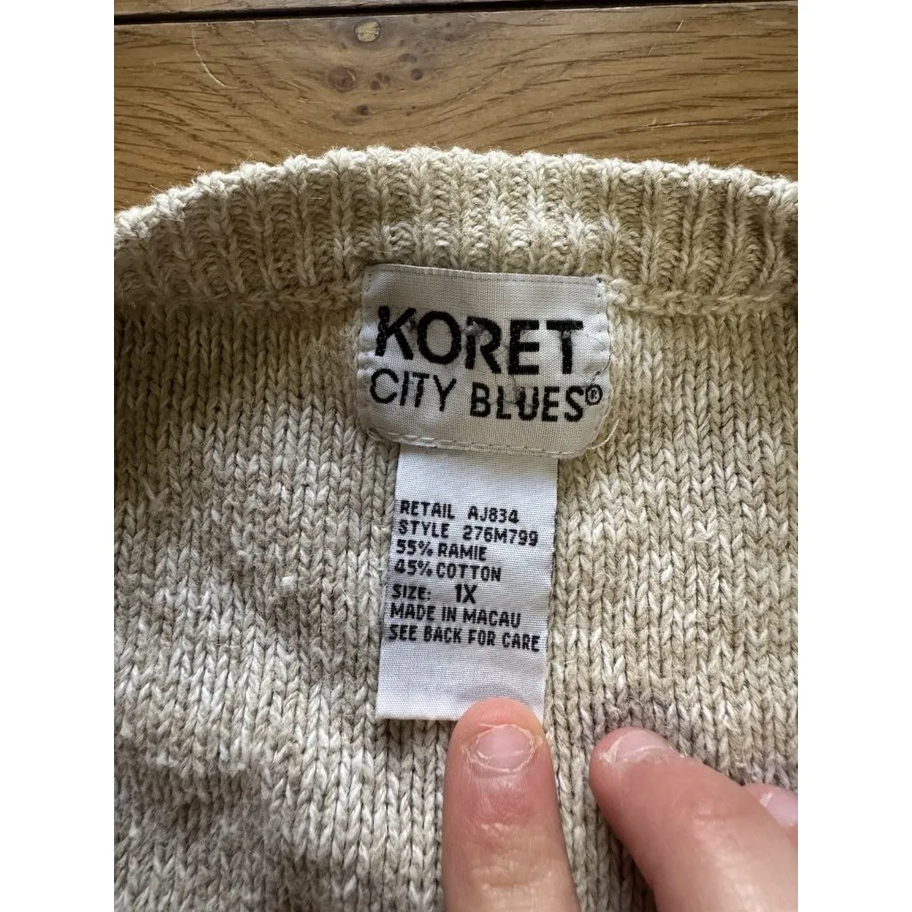 Koret City Blues Sweater Vest Size 1X Button Down Cotton Blend Knit Classic‎ - Image 3
