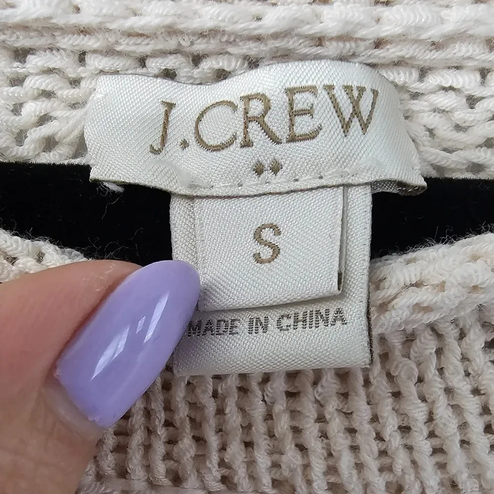 J. Crew Blush Roll Neck Pointelle Beach Sweater Sz S - Image 2