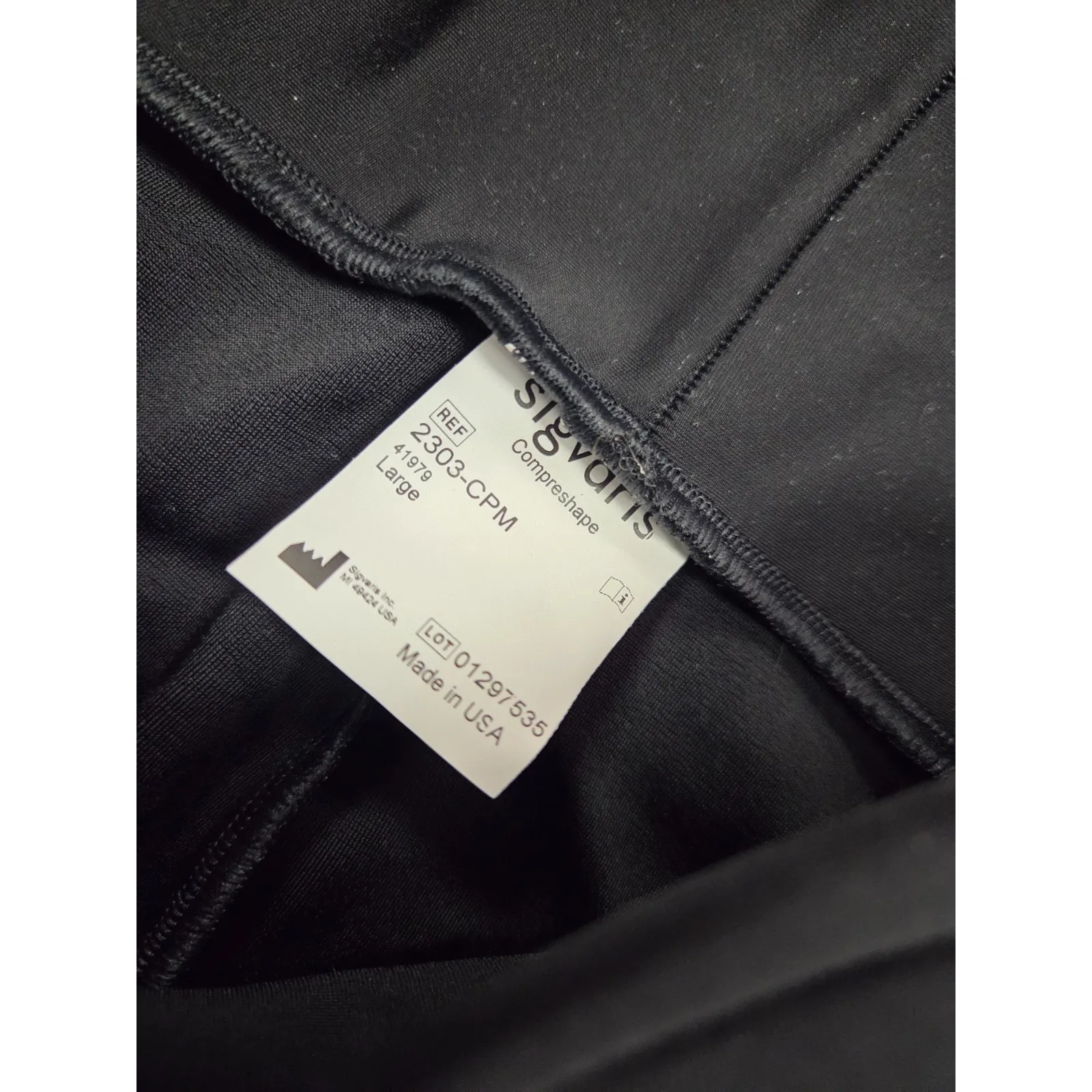 Sigvaris Compreshape Capris Compression Pants Leggings Solid Black Large - Image 2