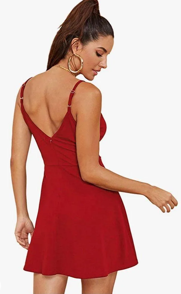 Red Spaghetti Strap Dress - Image 6
