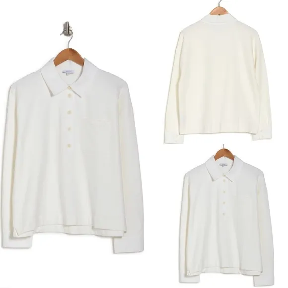Women’s Quarter Button Collared Blouse White 🆕 Size Small - Image 2