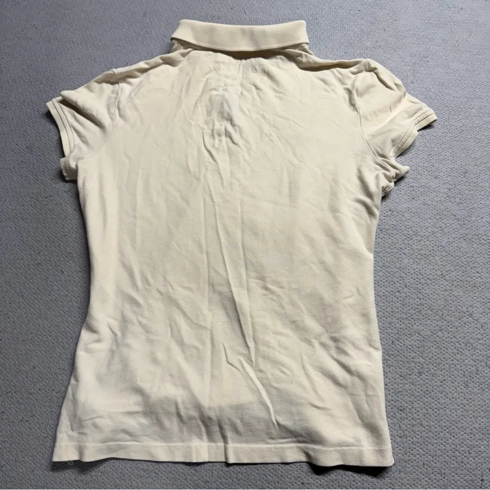 Tommy Hilfiger Cream Baby Yellow Vintage Y2K Short Sleeve Cotton Polo Shirt L - Image 6