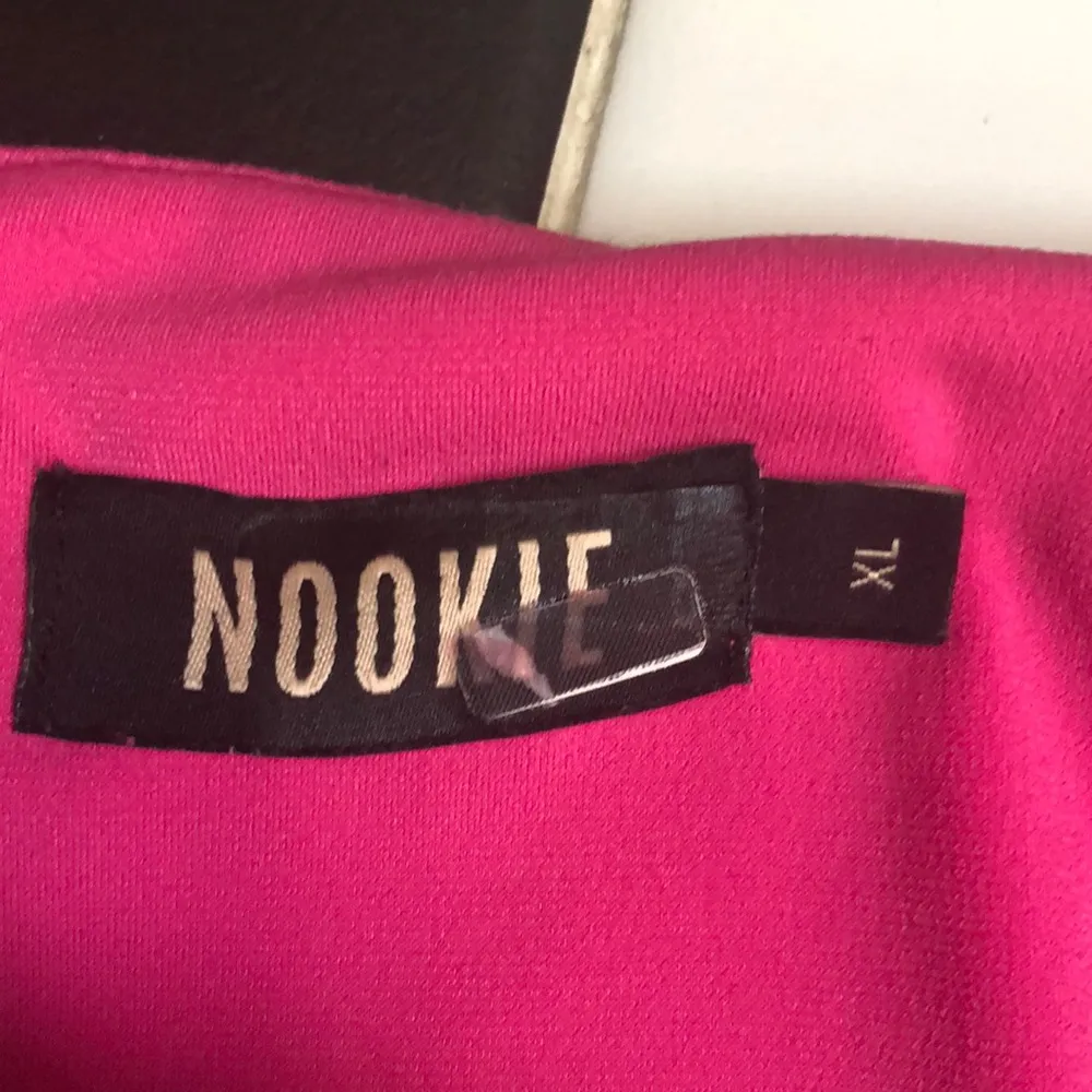 Nookie Romance Jumpsuit Hot Pink Sleeveless Bustier Top Retro Disco Barbie sz XL - Image 9