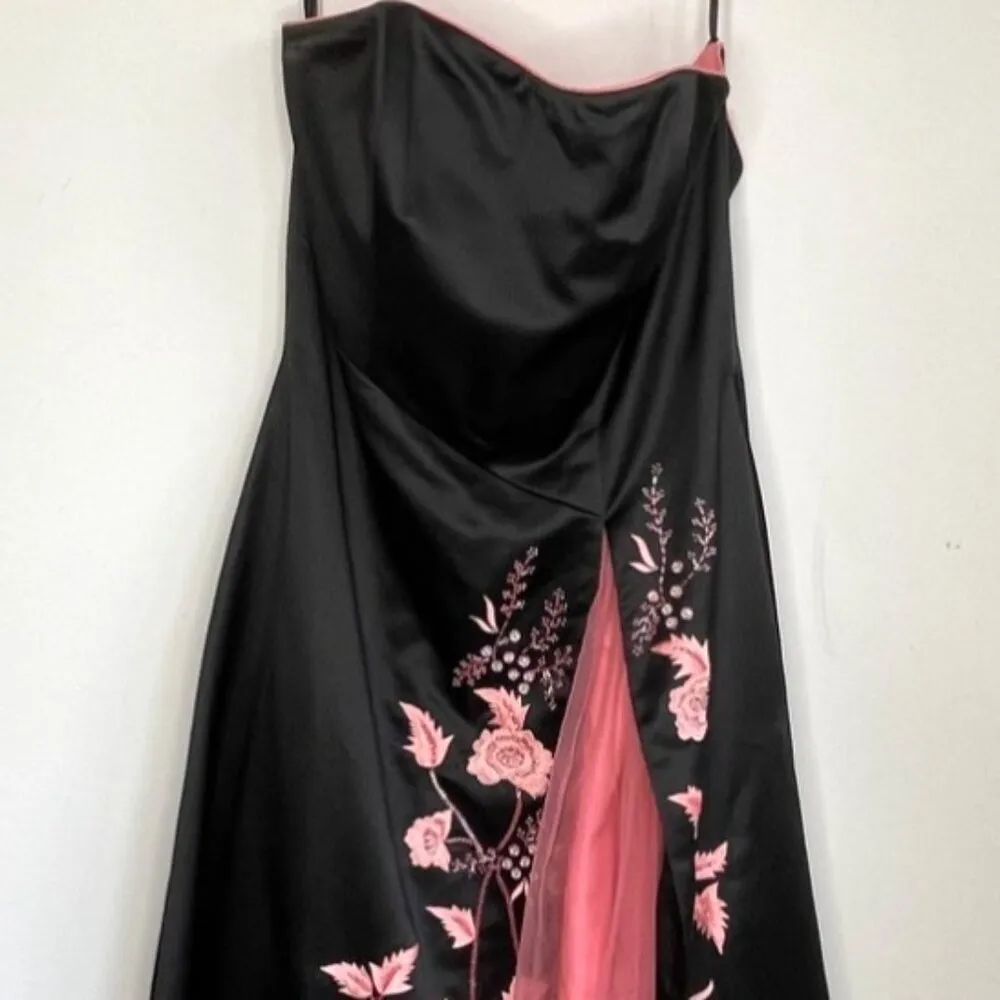 Vintage Y2K Tiffany Designs Strapless Floral Dress Size 12 Prom Formal - Image 3