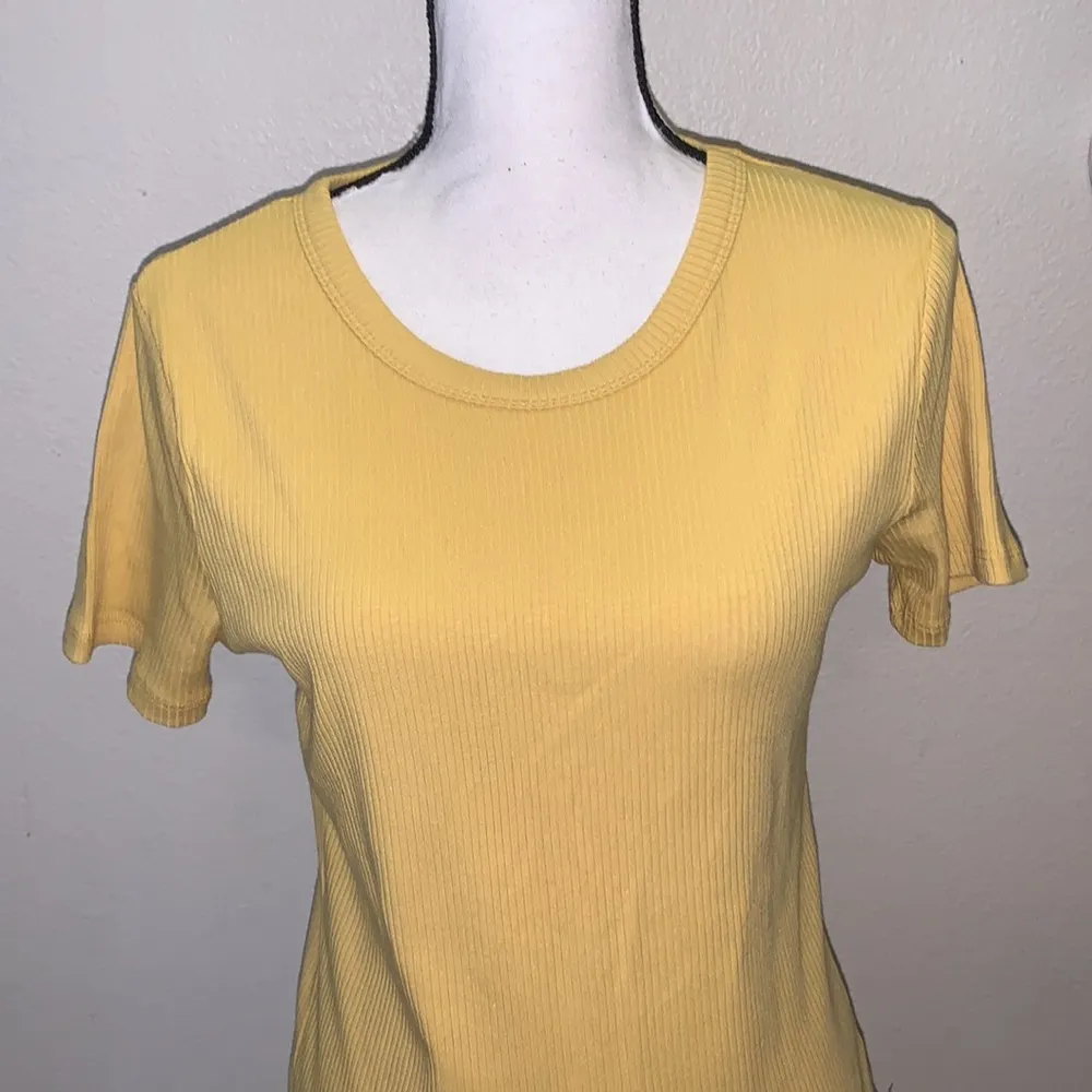 Dip yellow ribbed casual short sleeve shirt Size M - Image 2