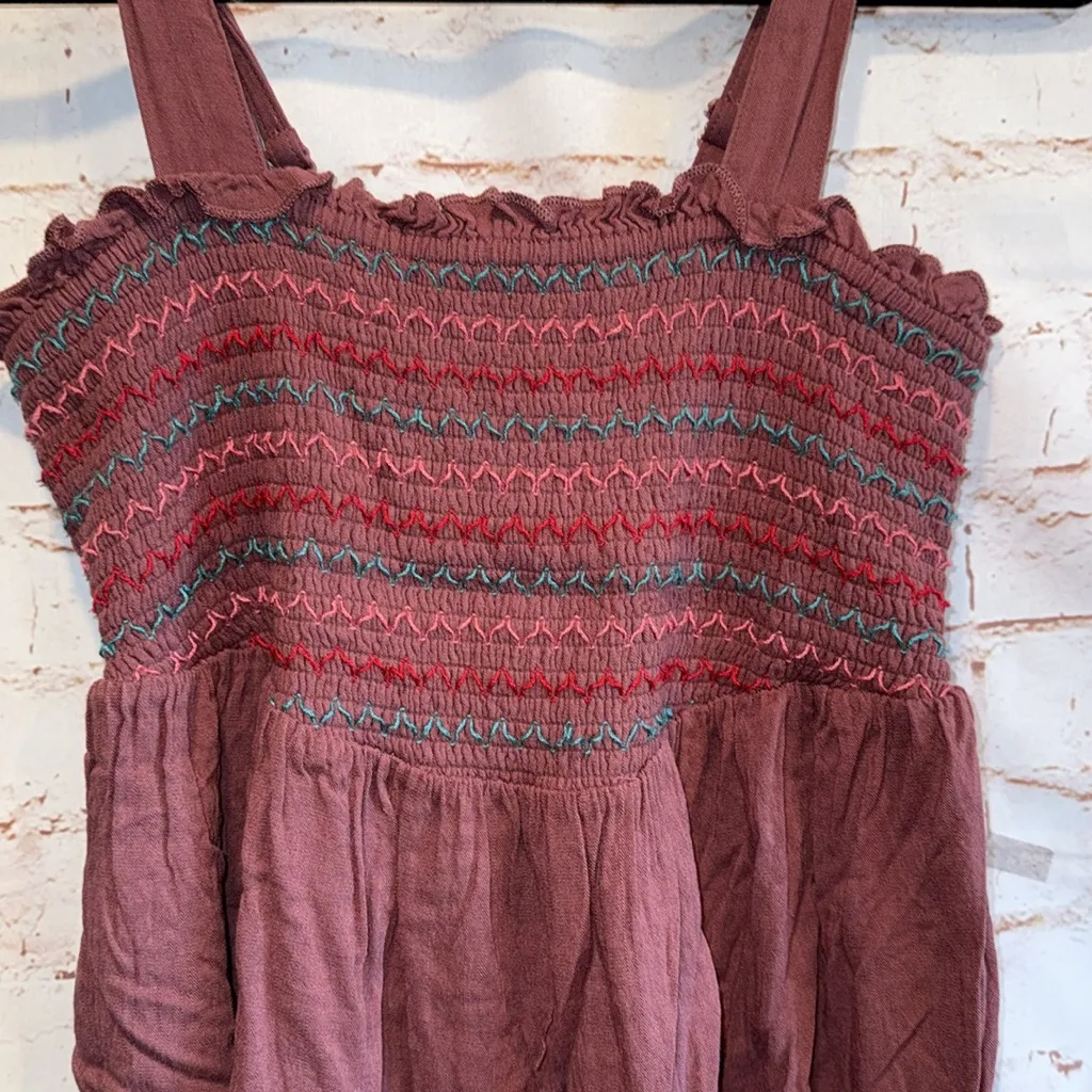 Torrid Mauve Smocked Tank Top Babydoll Tank Dusty Red Plus Size 00 #H84333 - Image 3