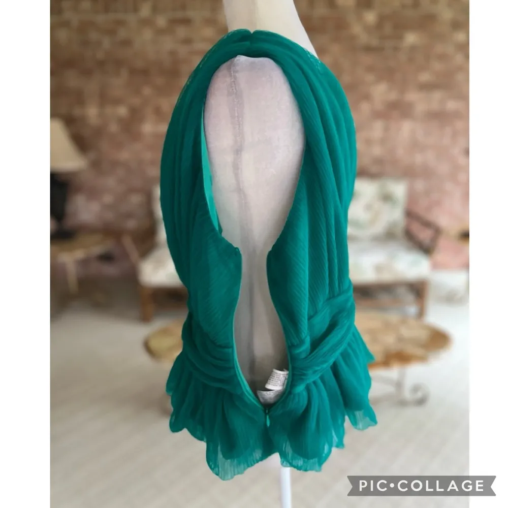 NWT Endless Rose Top One Shoulder Shirred Tulle Jade Green XL Cocktail Chic Glam - Image 8