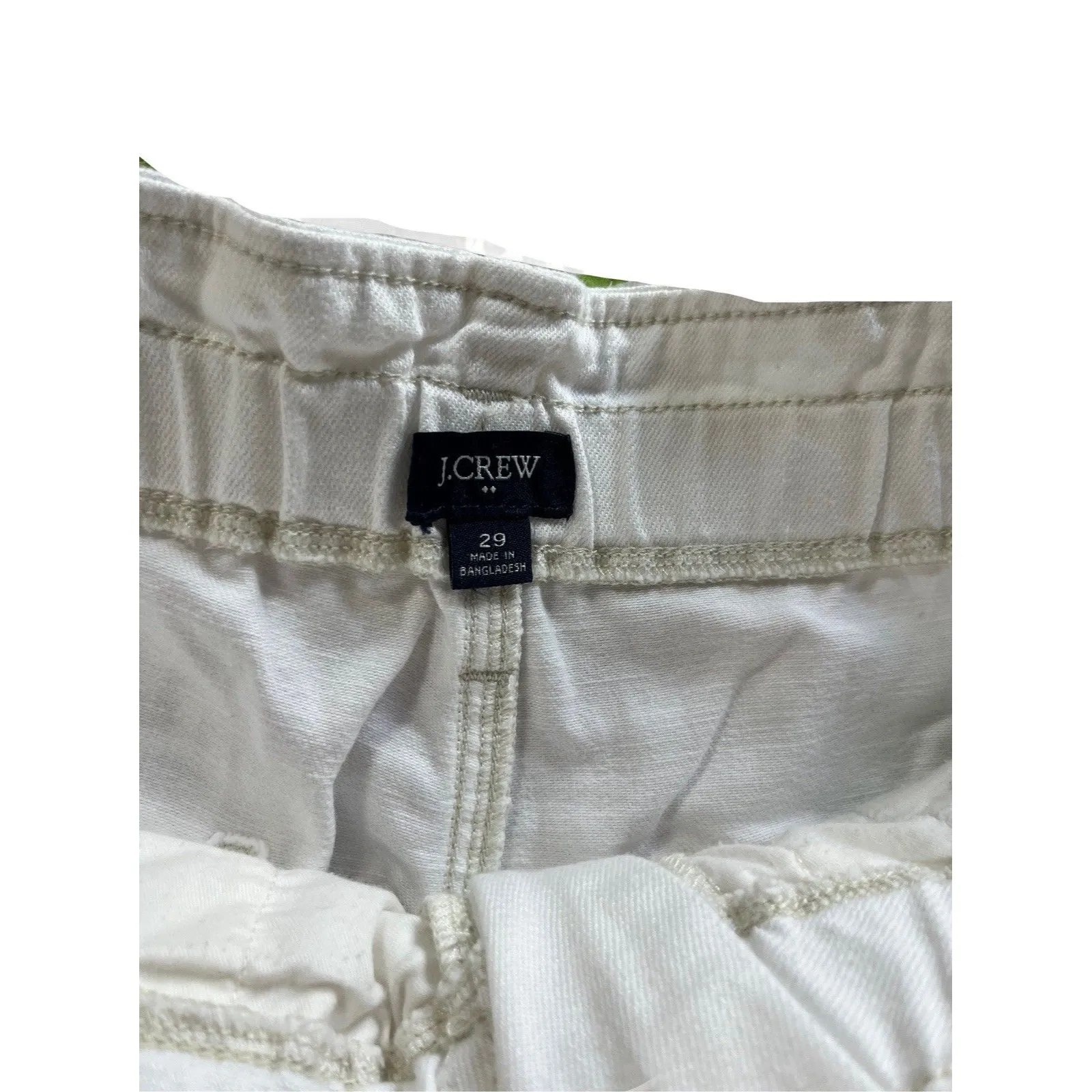 J Crew White Crop Elastic Paper Bag Waist Denim Size 29 - Image 9