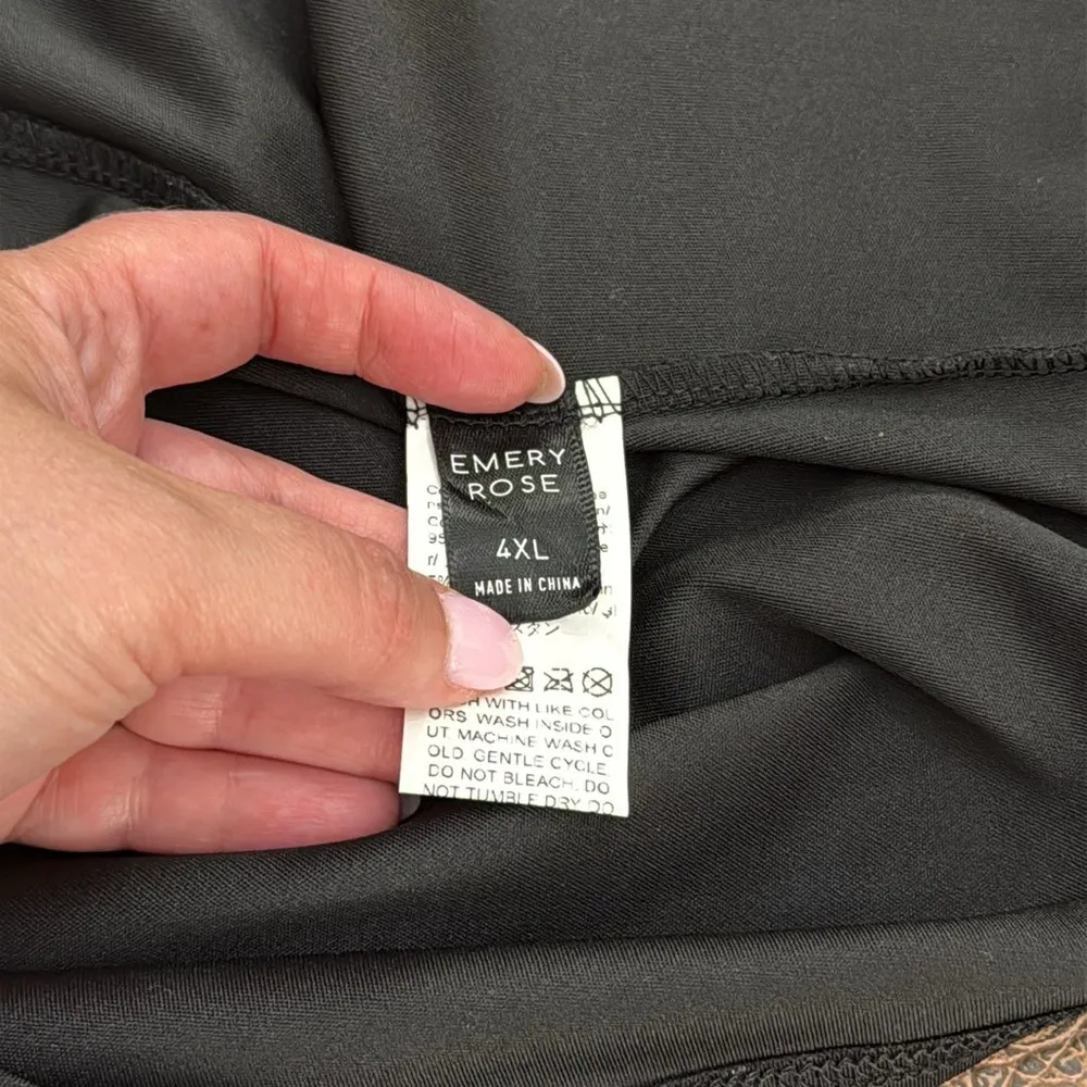 Emery Rose Black Ruched Belted Midi Dress 4XL Sleeveless Pullover Stretch Size undefined - Image 6