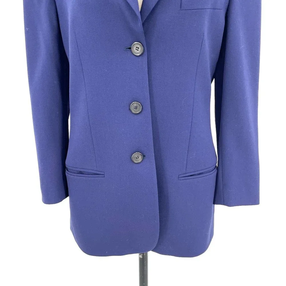 Piazza Sempione for Bergdorf Goodman Navy Blue Suit Blazer Jacket Size 42 US 6 - Image 3