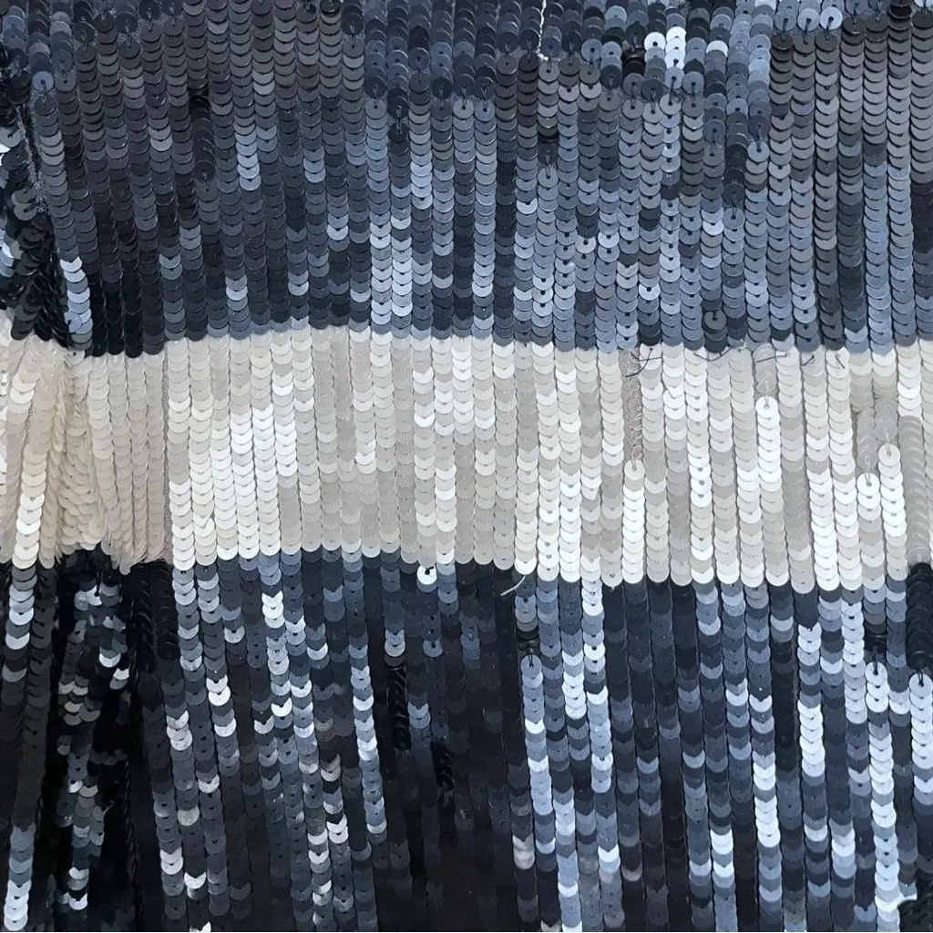 NWT AS BY DF Sequin Rugby Colorblock Long Sleeve Tee in Witching Hour Blue Small White - Image 13