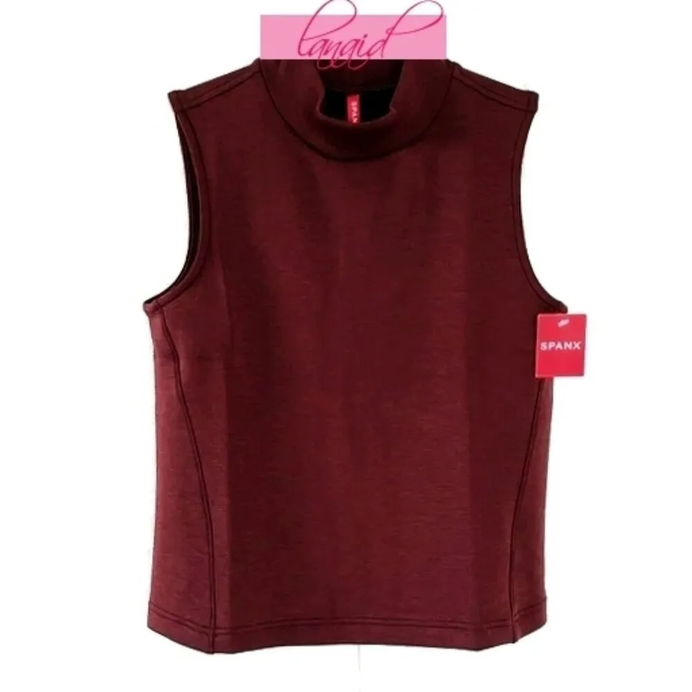 Spanx AirEssentials Sleeveless Mock Neck Top Spice Traveling Comfort Soft Tank - Image 5