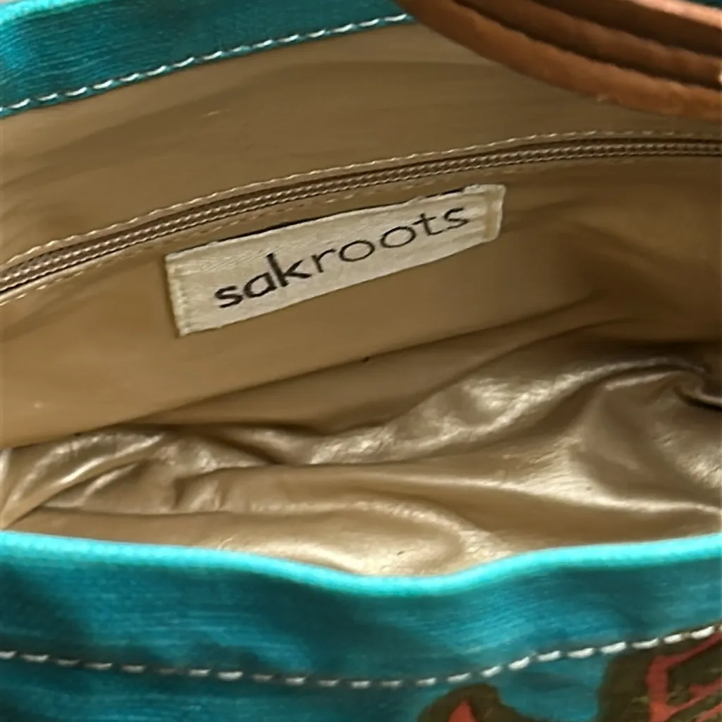Sakroots Stylish Blue and Brown Shoulder Bag - Image 9