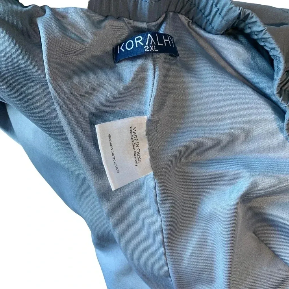 KORALHY women's 2XL lined athletic shorts, light blue with pockets, like new Size 2X - Image 5