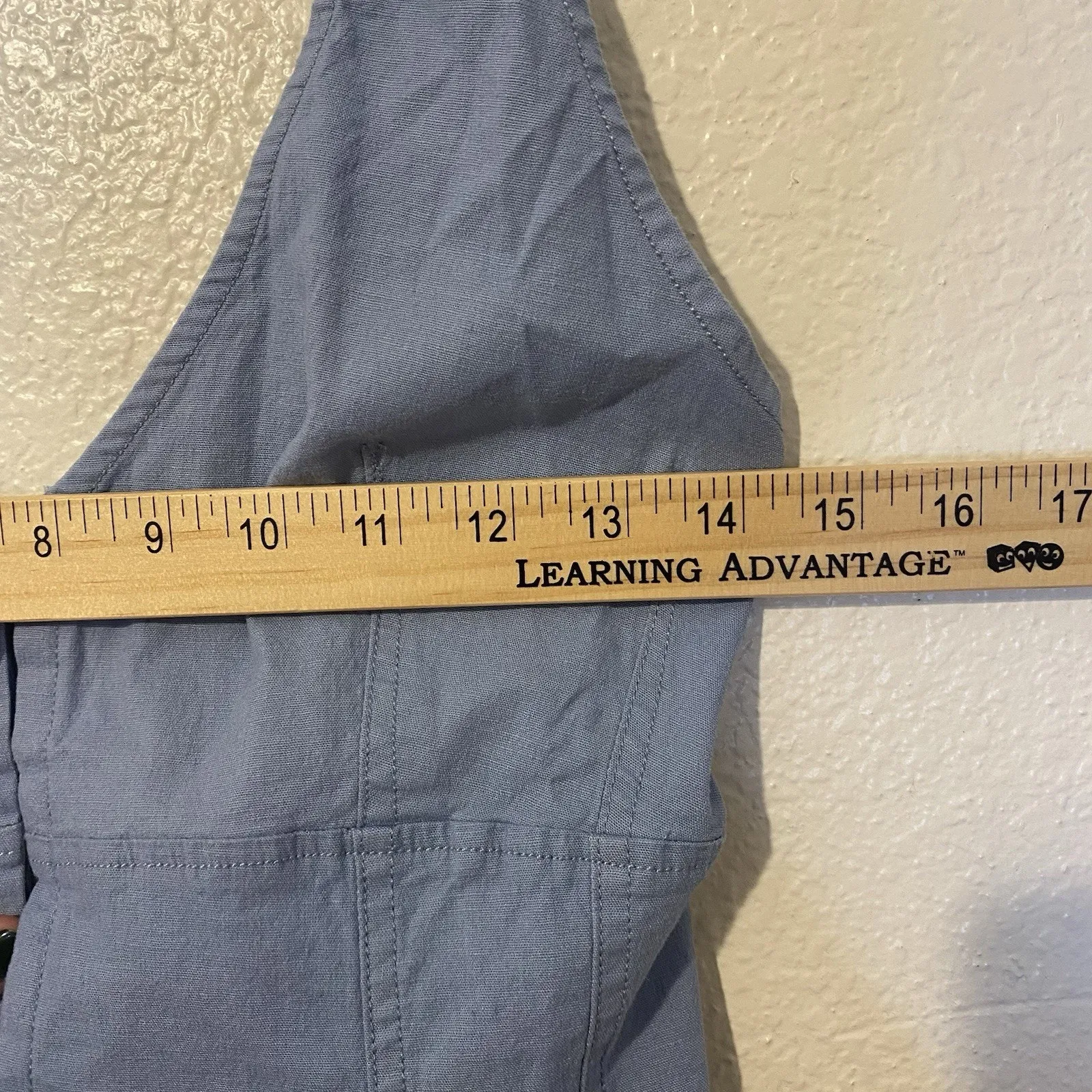 URBAN OUTFITTERS Blue Sari Halter Top Linen Blend Seamed Hooks Fitted Size M NWT - Image 8