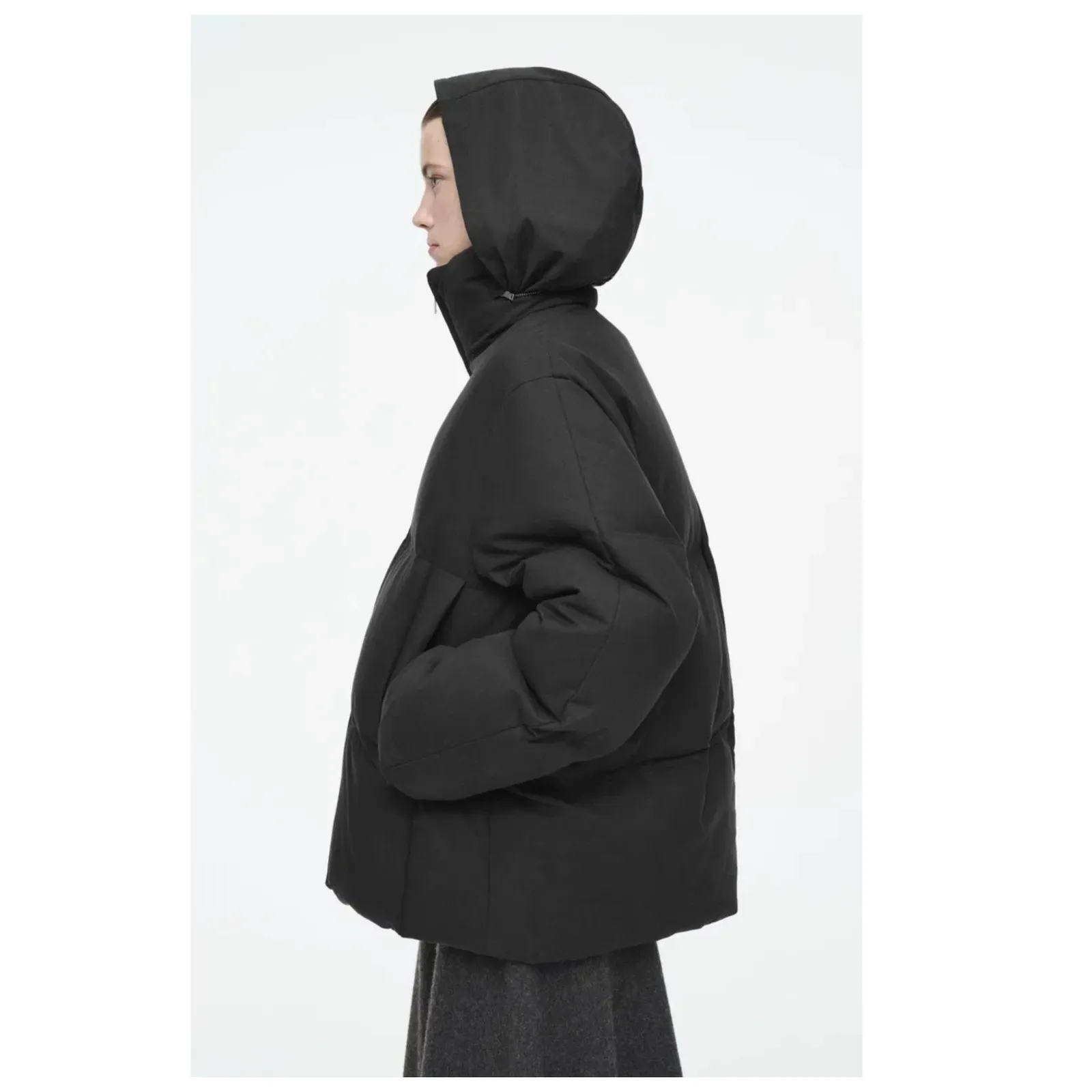 COS Oversized Hooded Down Puffer Jacket Size US/Large - Image 4