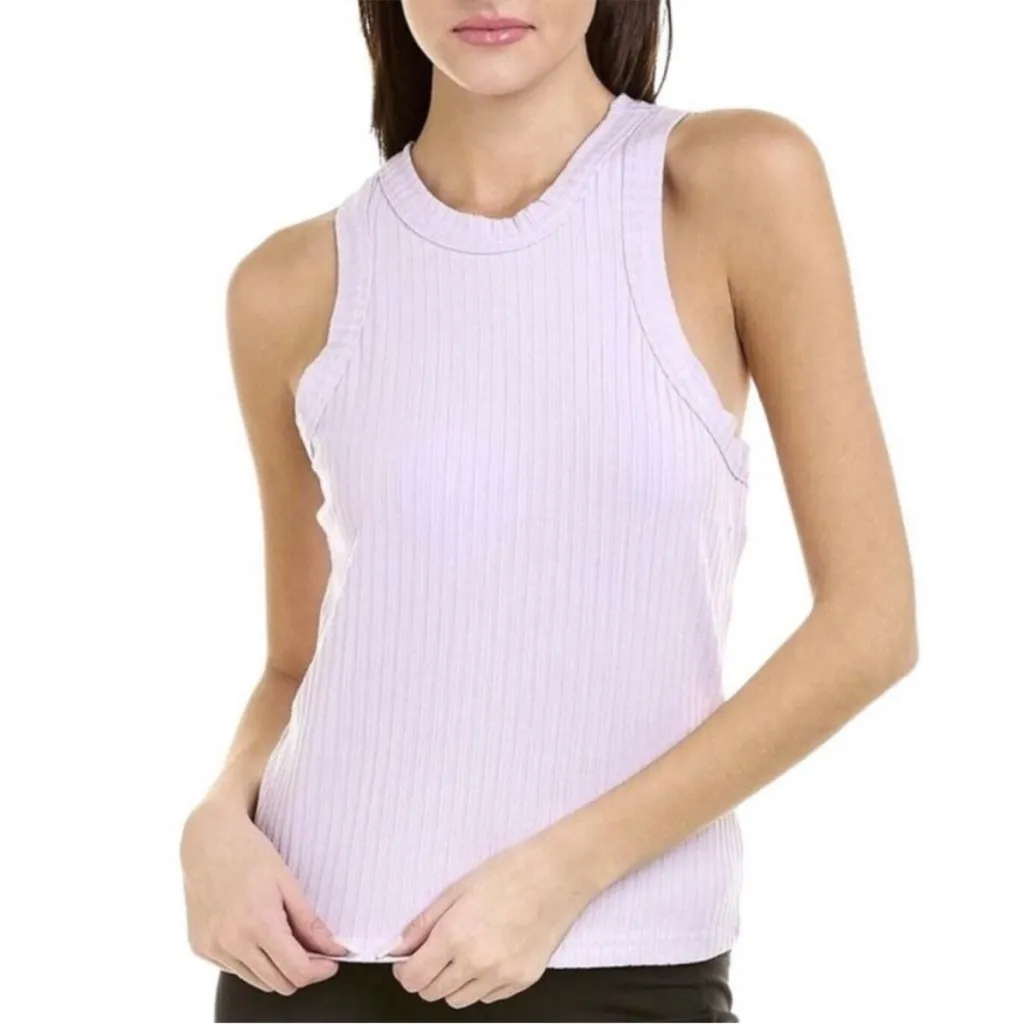 Free People Movement Blissed Out Ribbed Racerback Tank Lilac Purple Size Small - Image 4