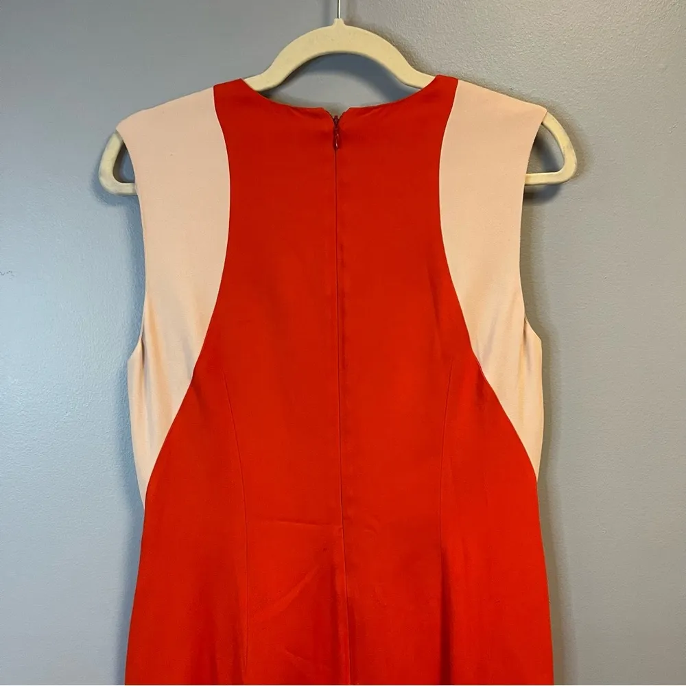 Stella McCartney Dress Contour-Colorblock Sheath Cady Dress Vermillion Sz 46 EUC - Image 8