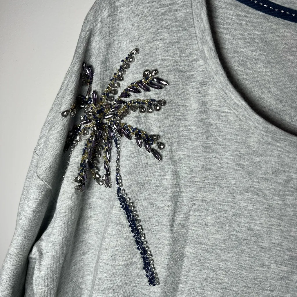 Lilly Pulitzer NEW Tippie Embellished Sweatshirt Cotton Resortwear Size Large - Image 4